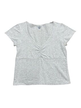 Women’s Brandy Melville Gray V-Neck T-Shirt Made in Italy 2010s